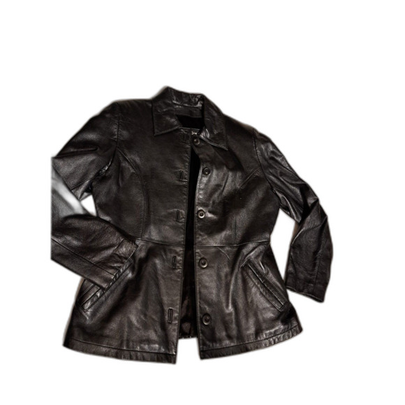 SALE! Fabulous Limited Edition Wilsons Leather Ladies Jacket Med Silvery Black - Picture 3 of 10